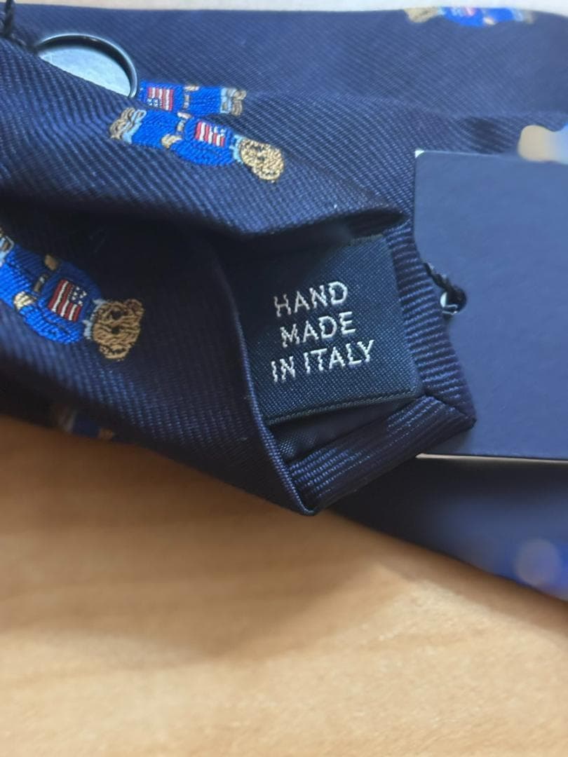 残り僅か2025ラルフローレンポロベアボーイス8－20サイズネクタイ　イタリア製