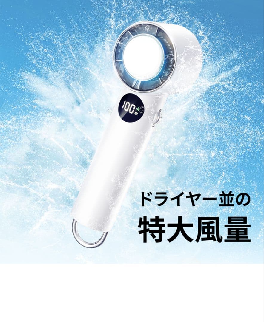 新品未使用 冷却プレート付ハンディファン 風速10m/s 最大30H連続使用