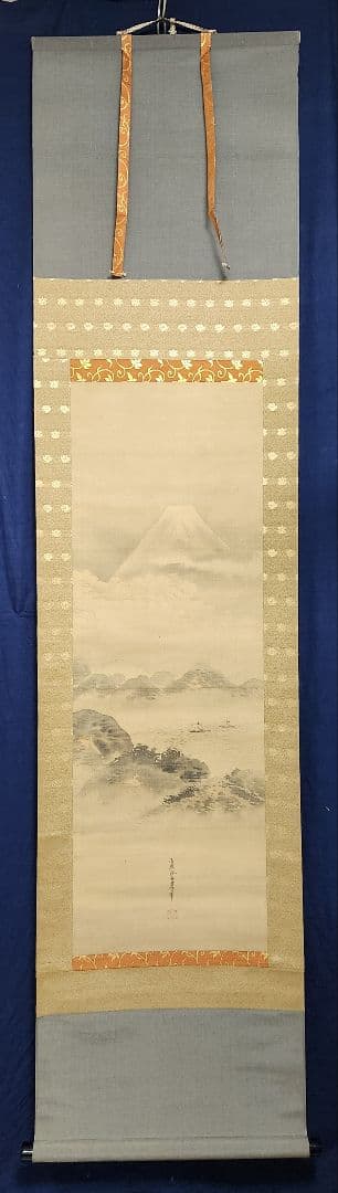 【富士山図】清原(狩野)雪信 1000 女流画家 江戸狩野 掛け軸　肉筆