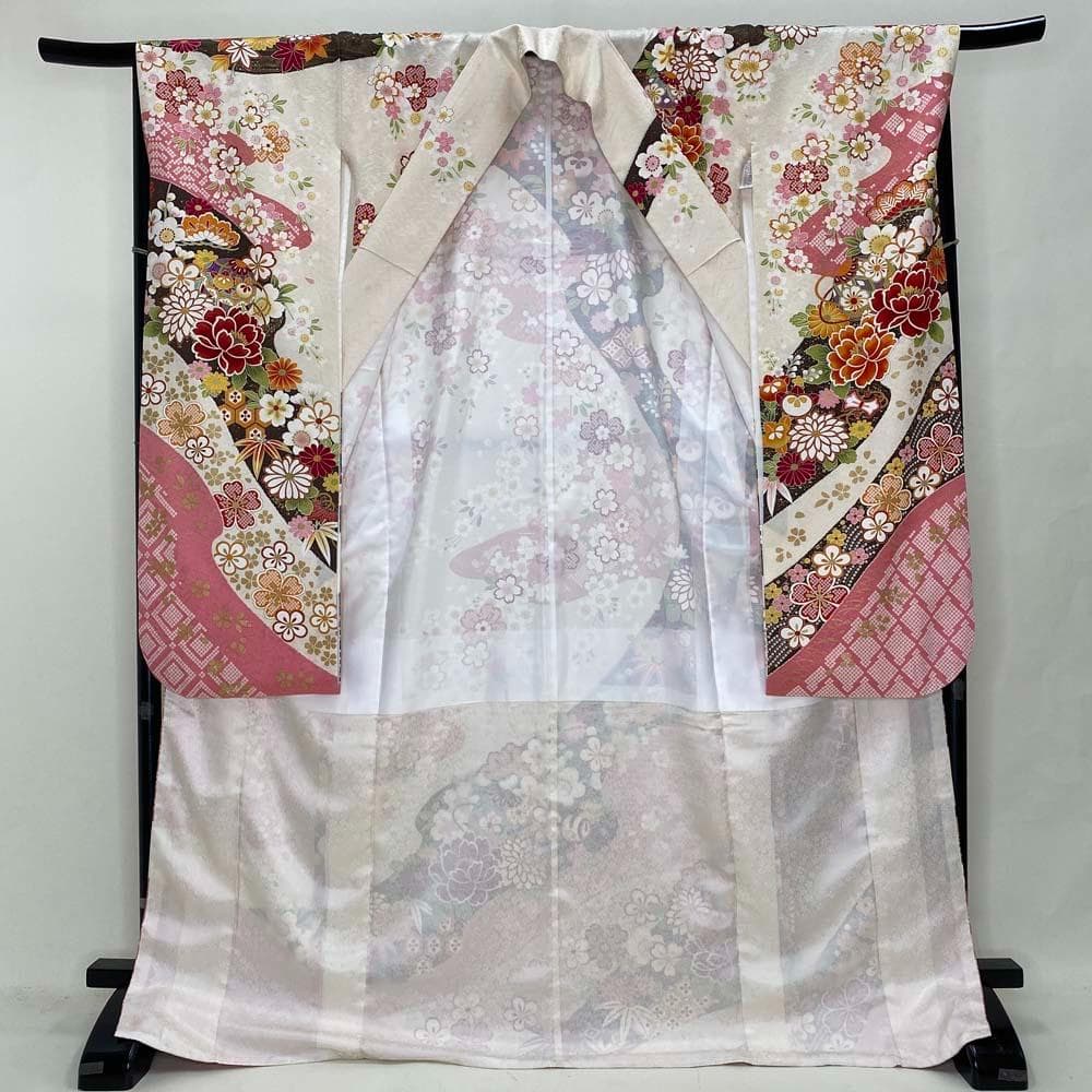 振袖フルセット 白 ピンク 成人式 草履バック付き 帯 小物一式 S-191