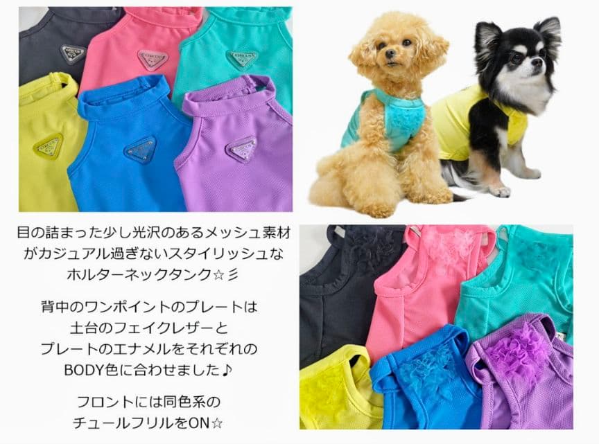 Chic Mesh タンクBlack＆Salmon　サーカスサーカスcircus