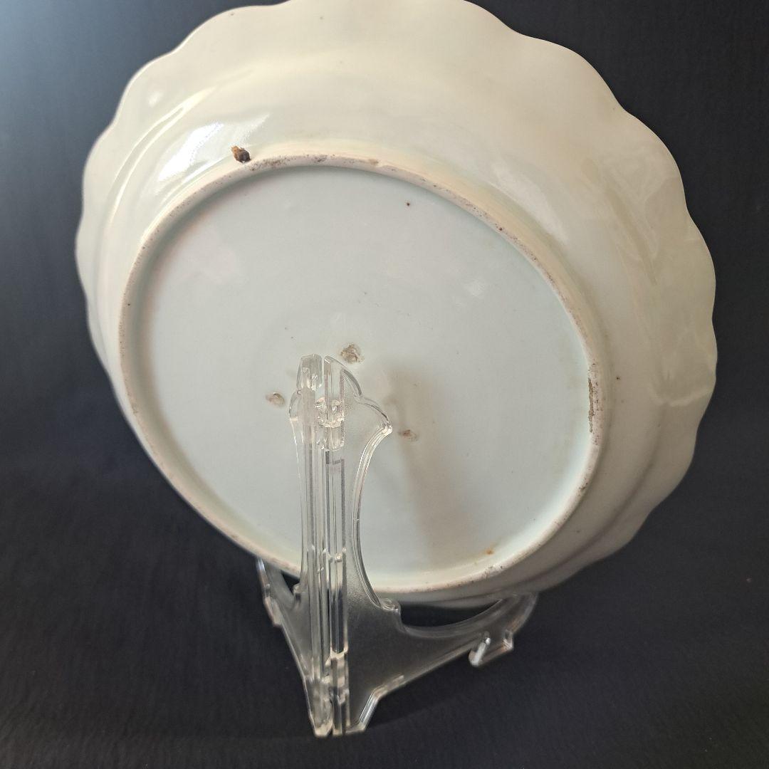 「輪花(りんか)皿のリズム」 古伊万里染付皿(直径20cm) 骨董アンティーク