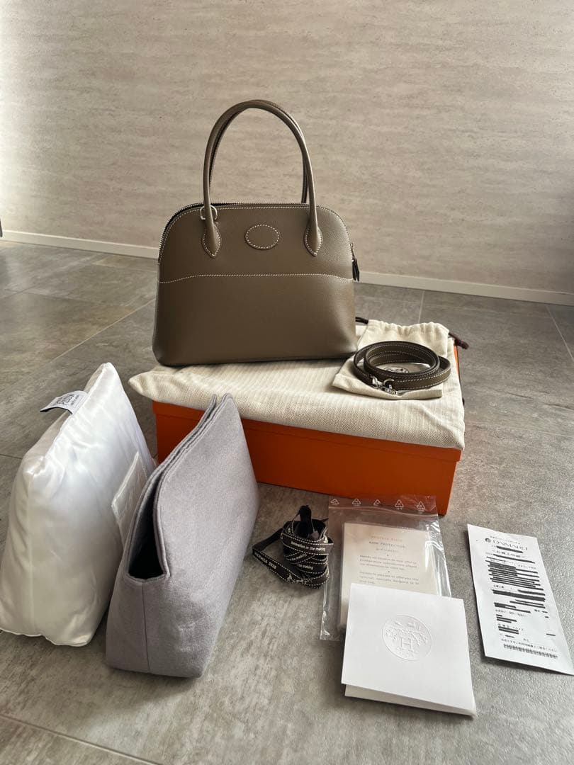 エルメス　ボリード27 ボリードミニ　エトゥープ　マカロンボリード