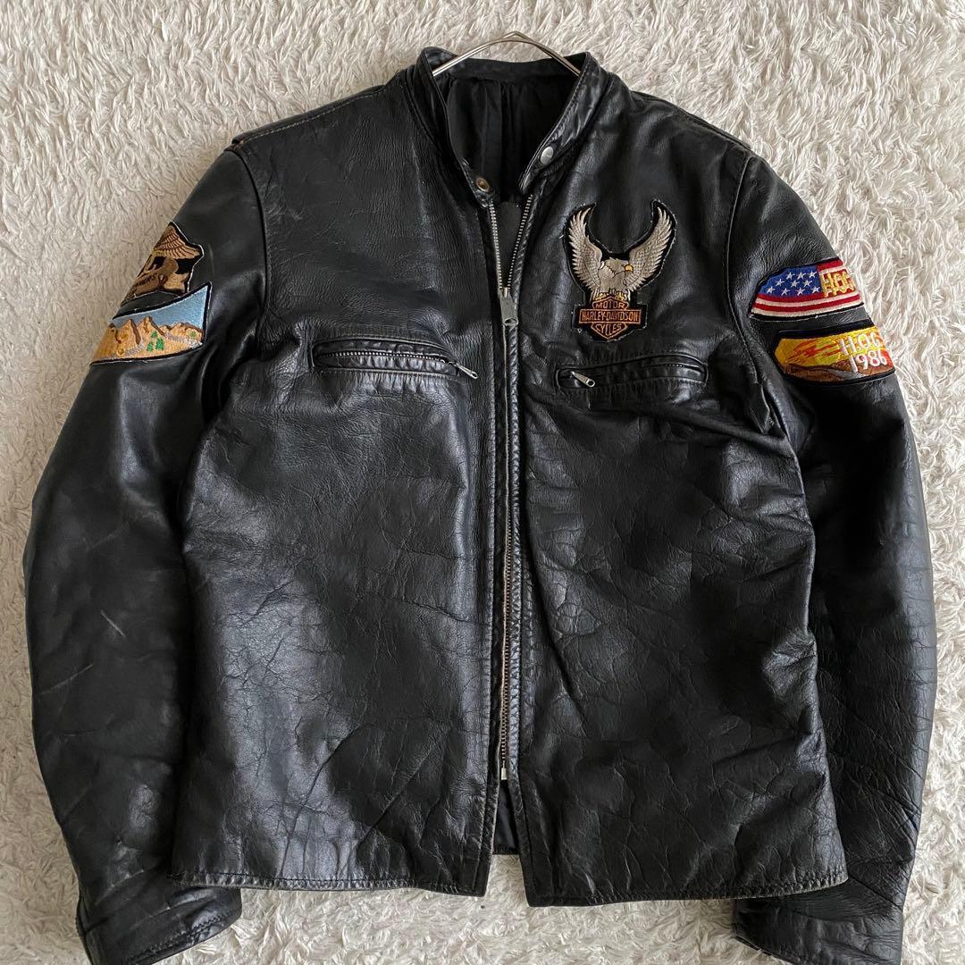 レア/60s/XL ハーレーダビッドソン ライダースジャケット TALONジップ