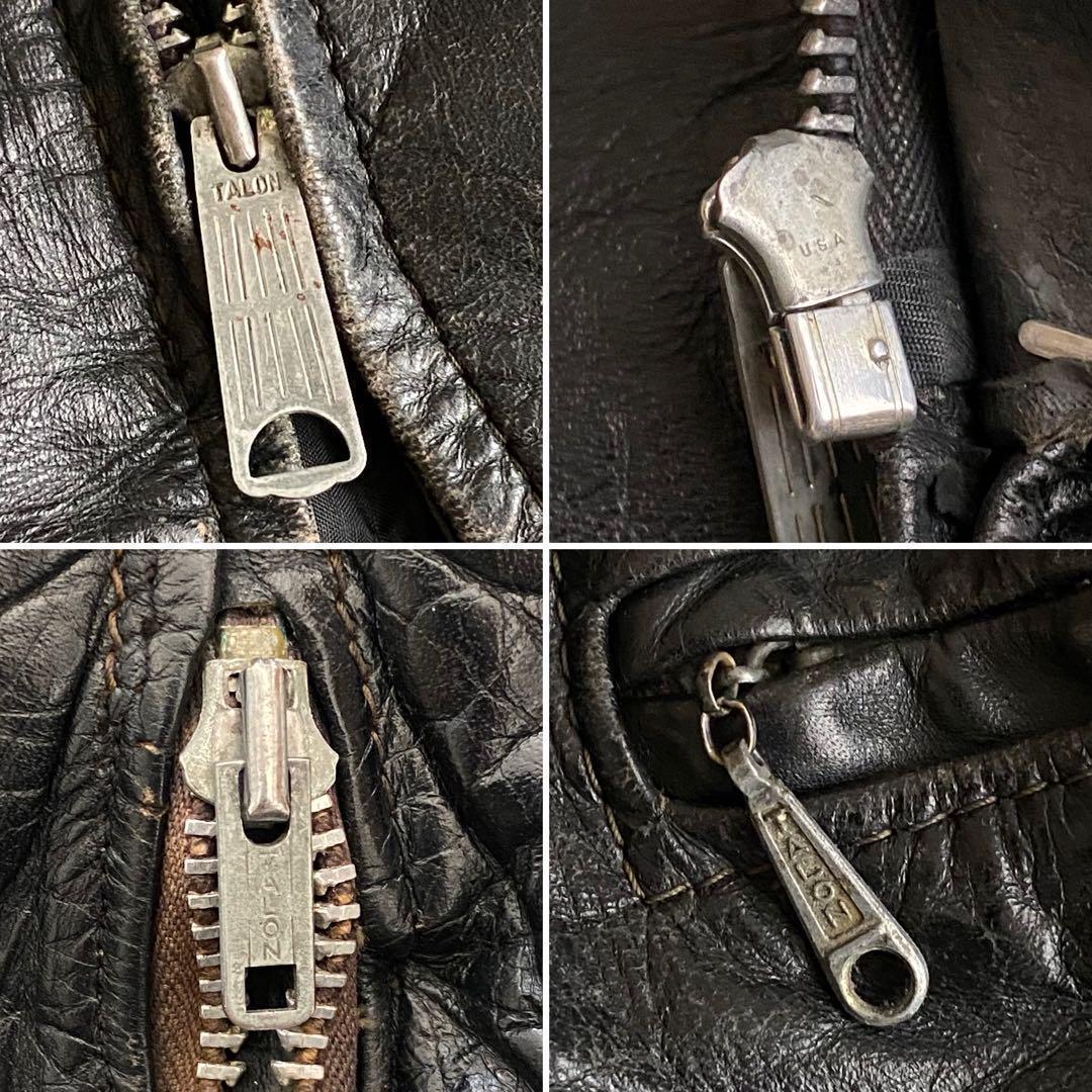 レア/60s/XL ハーレーダビッドソン ライダースジャケット TALONジップ