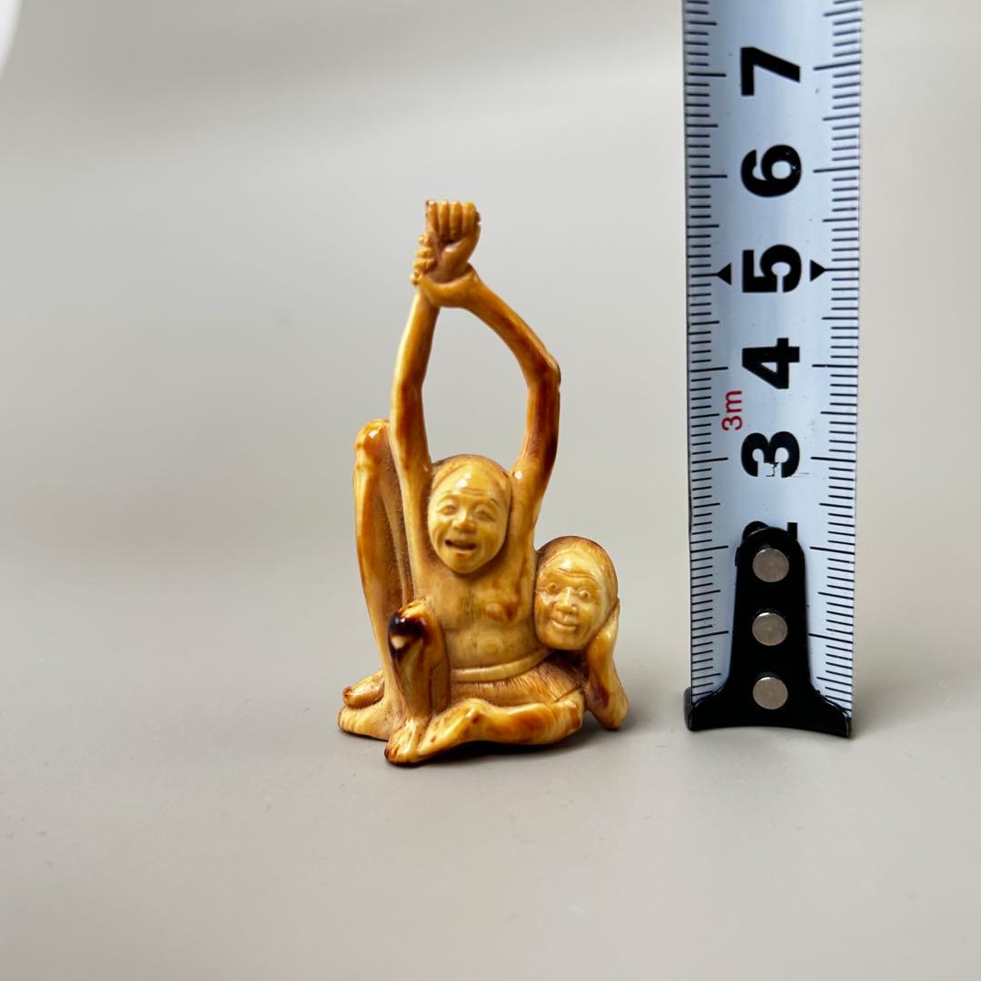 人物像 彫刻 彫刻極上根付天然素材アンティーク骨董飾り物古美術置物細密細工