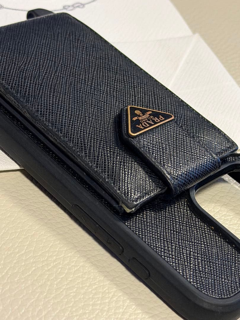 PRADA iPhone用ケース ブラック レザー