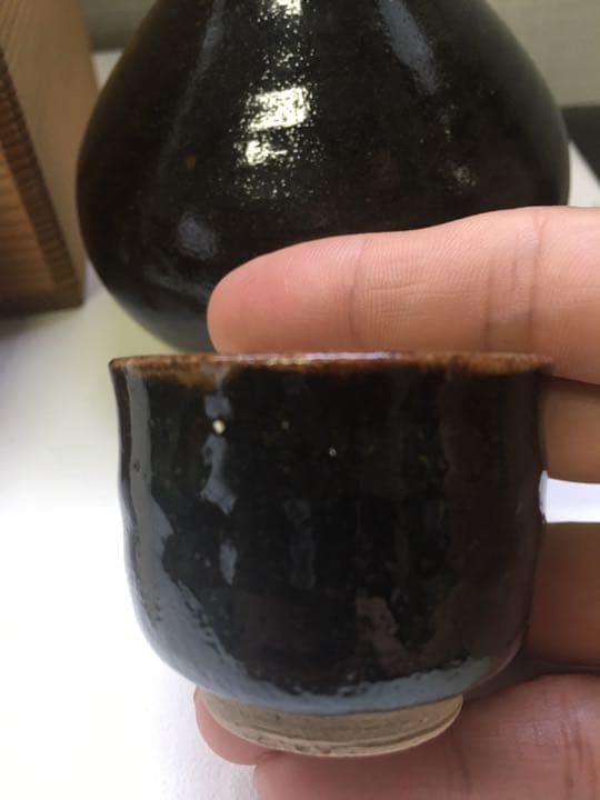 吉野香岳　越中瀬戸　千寿窯　茶碗・徳利・ちょこ　3品