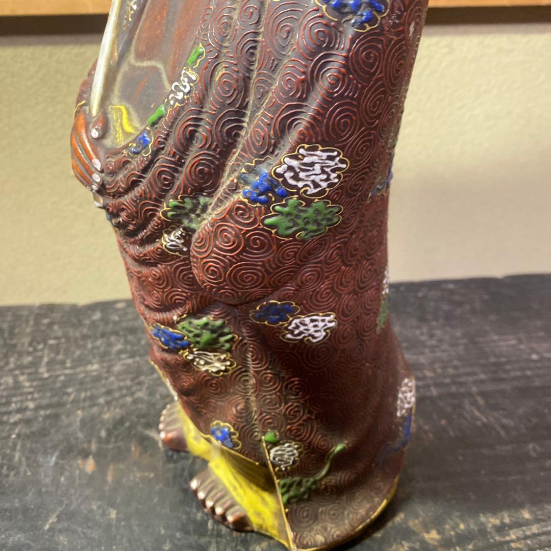 古九谷　色絵達磨図置物　30cm11cm12cm