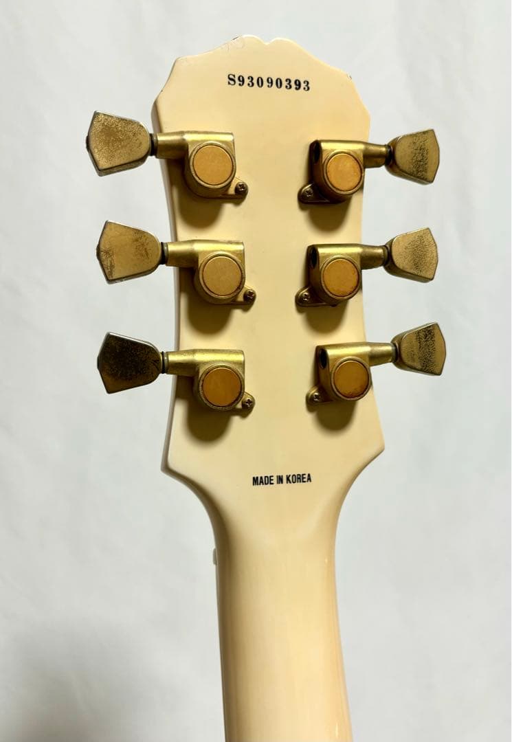【新品弦張替済】Epiphone エレキギター レスポール カスタム ホワイト