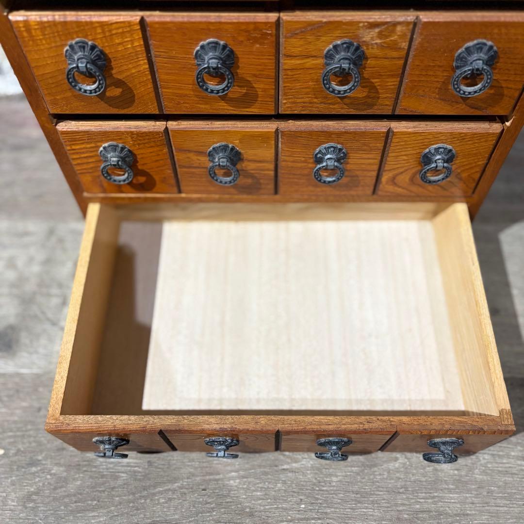 薬箪笥　小抽斗　小引き出し　9杯　ヴィンテージ　現状品