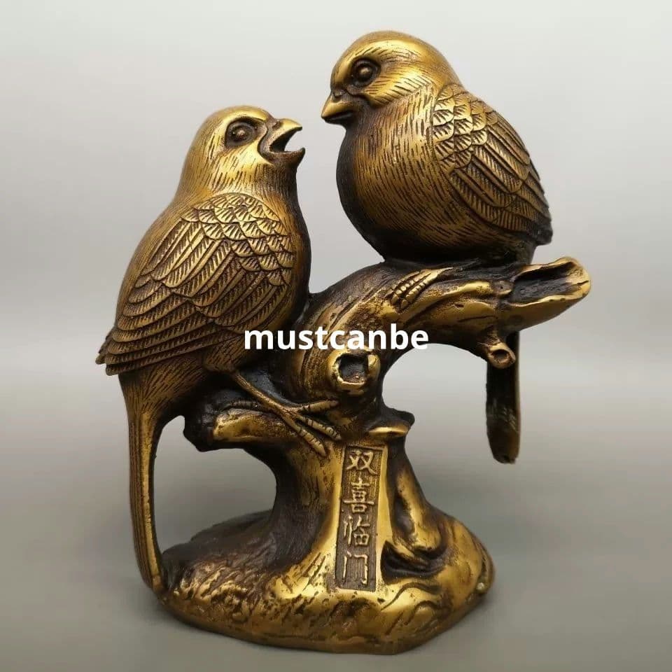 銅 双喜臨門 客間 茶室 書斎 装飾品 工芸品 置物