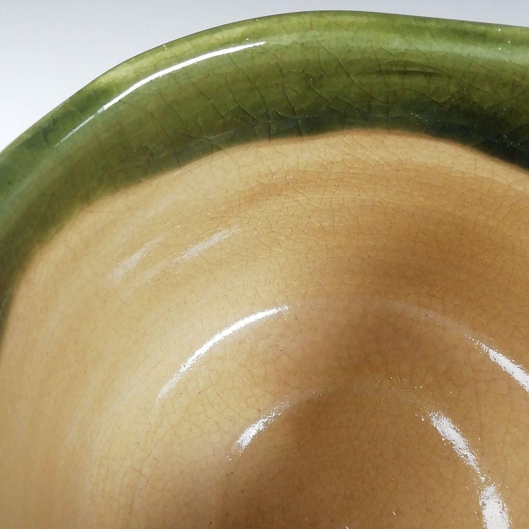 Ｔ７２７　茶碗　『織部茶碗』『作山窯　小池斉 造』　共箱　抹茶碗　茶道具