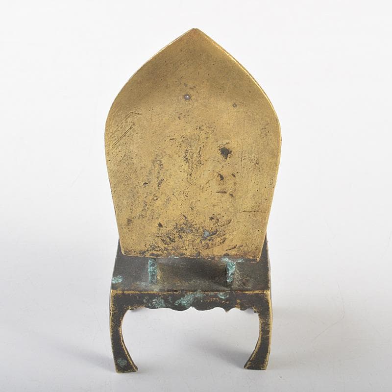 仏教美術　高麗～李朝時代　古銅鍍金　弥勒菩薩半跏像　時代箱　M　R7420