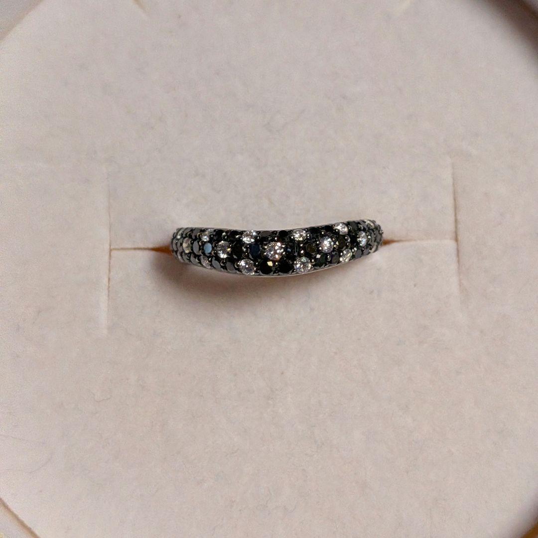 K18WG ブラックダイヤリング