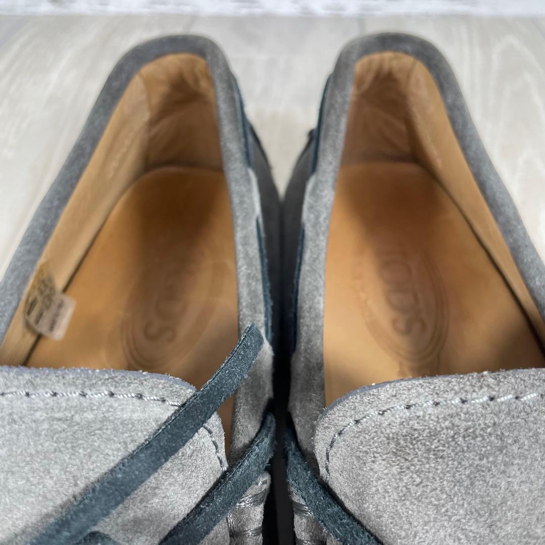 【美品】TOD'S スエード ドライビングシューズ　モカシン　グレー27.5cm