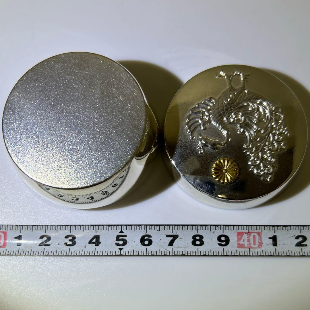 平成2年　純銀　天皇御即位記念鳳凰文ボンボニエール　共箱　東Y7-0804⭐︎1F