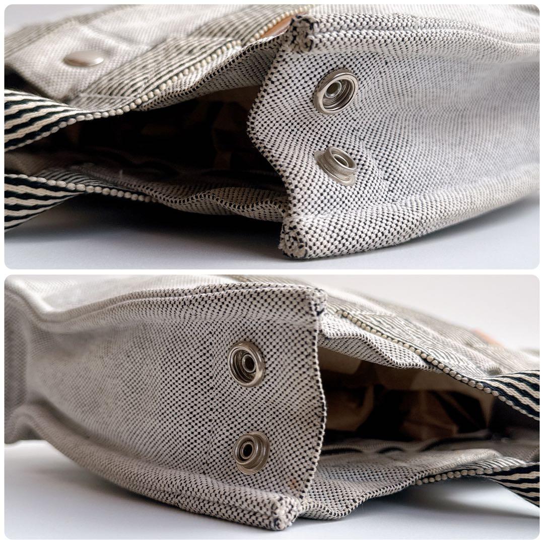 エルメス フールトゥPM ハンド トート バッグ グレー ブラック ストライプ