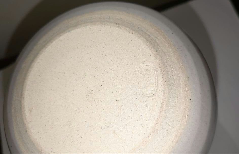 『陽炎園』月に雁絵　耳付き水指　細水指　膳所焼　茶道具　共箱共布　秋月見