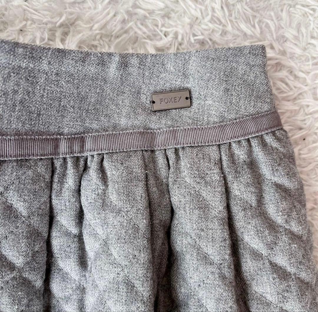 フォクシースカート ウール100%ダイアゴナルキルティングスカート