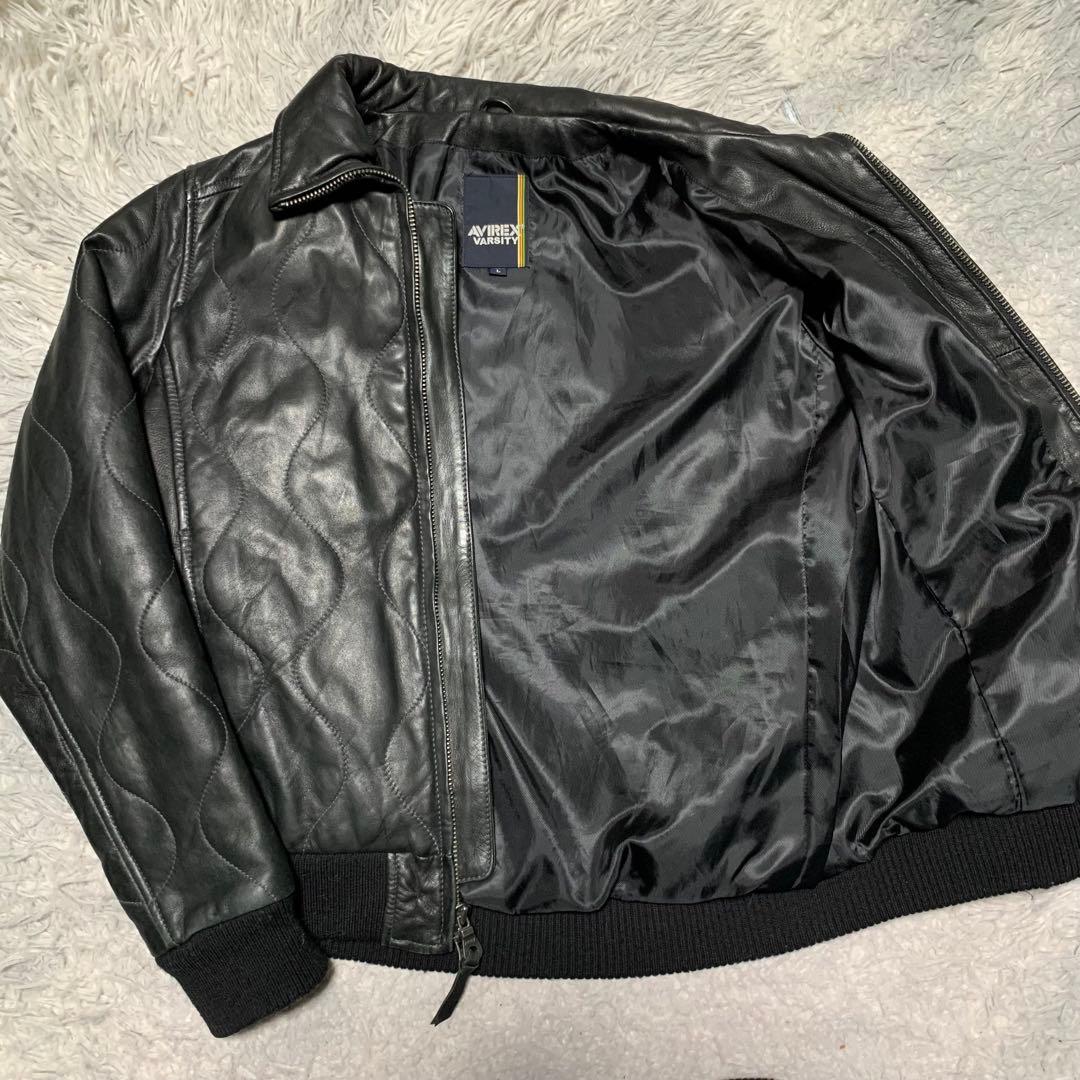 極美品 AVIREX アビレックス レザージャケット キルティング レザー