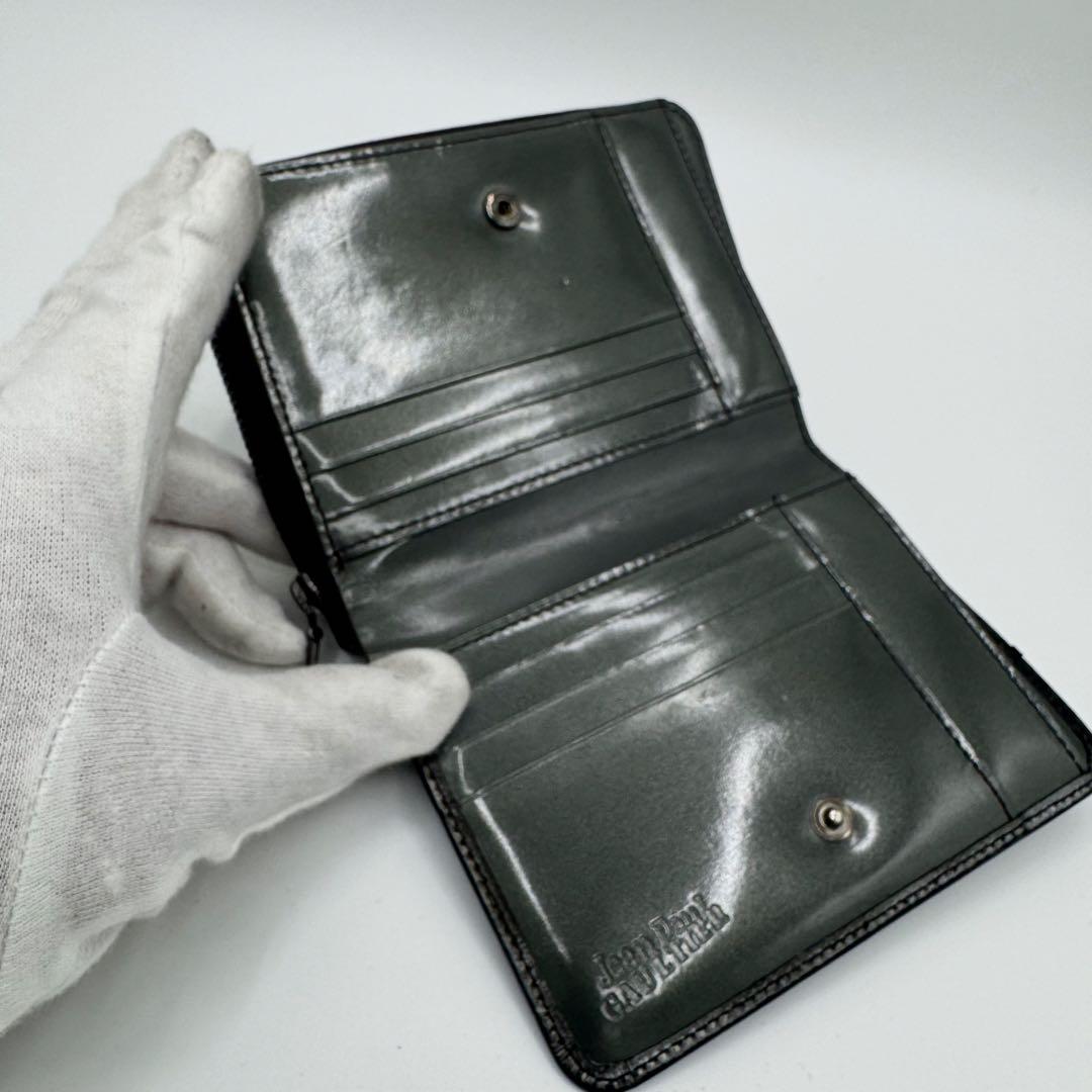 ジャンポールゴルチエ　二つ折り財布　アンティークメタリック加工　薔薇　男女兼用