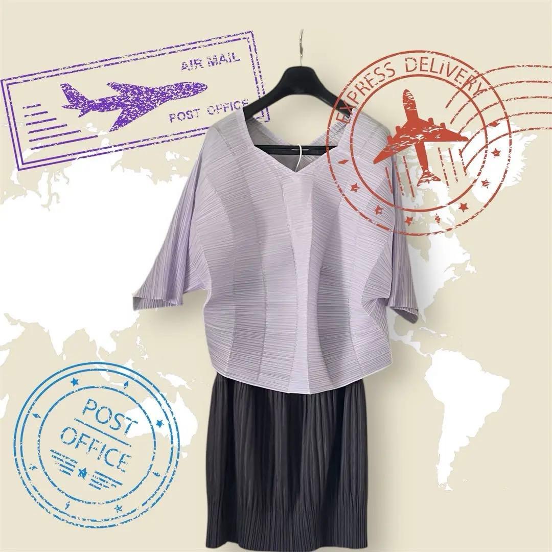 【プリーツプリーズ 】ひざ丈スカート　消しプリーツ　ツヤあり　グレー　5