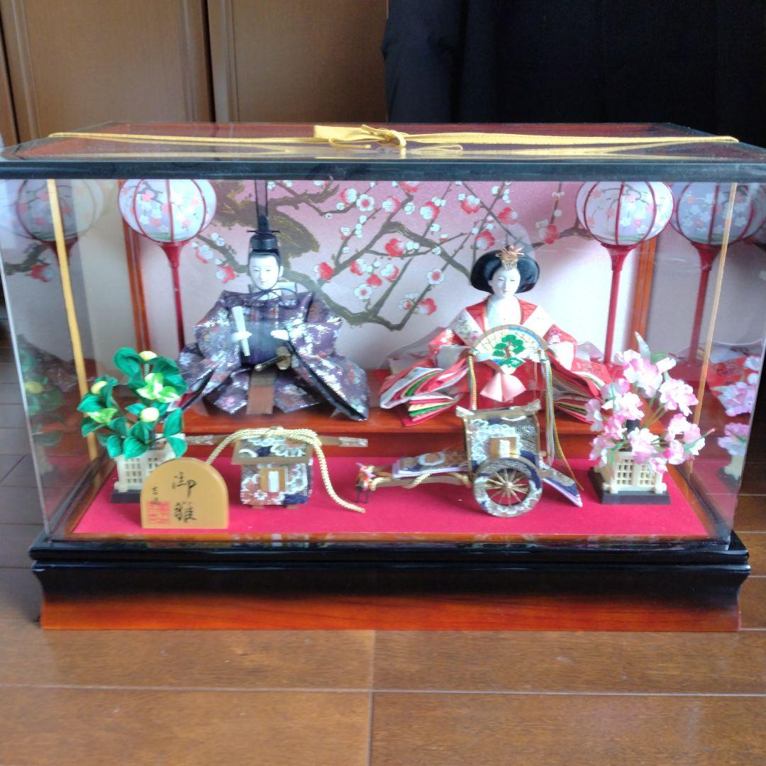 雛人形セット美品 アクリルケース入り 吉徳