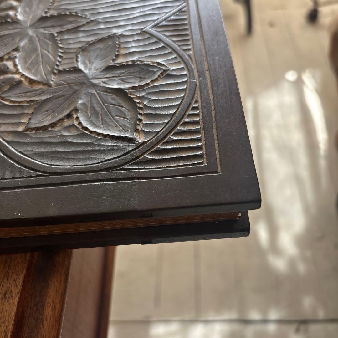 葡萄と葉のレリーフ装飾 ぶどう木製アートアルバムノートアンティークヴィンテージ