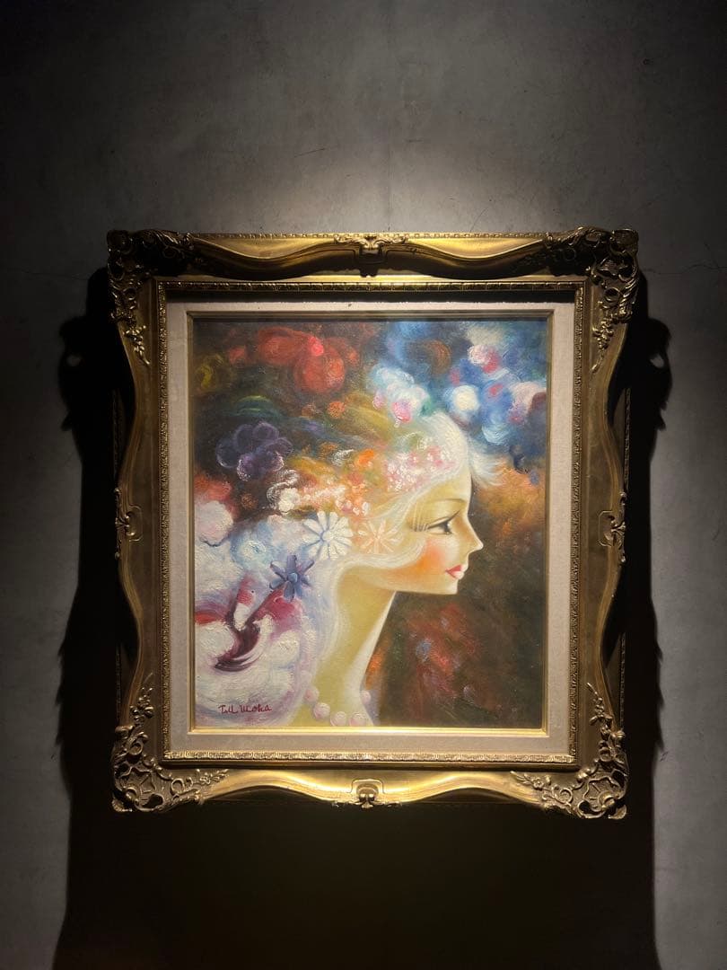 鶴岡義雄【マドモアゼル】肉筆油彩画