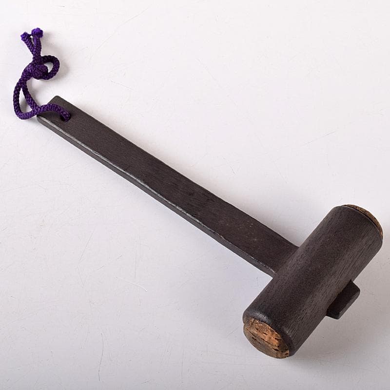 高岡銅器　晴光作　砂張　喚鐘　小槌付　共箱　M　R8443