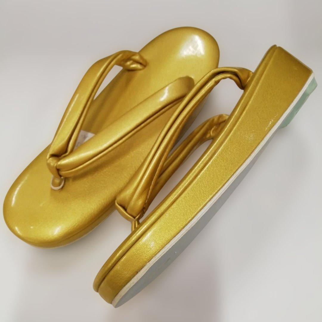 新品未使用　礼装用　金色系草履バッグセット Sサイズ k-1