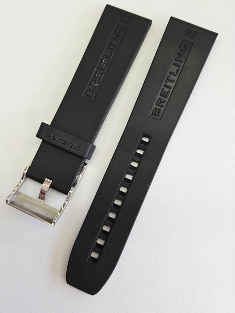 値下げブライトリング ラバーベルト 22-20mm ブラック BREITLING