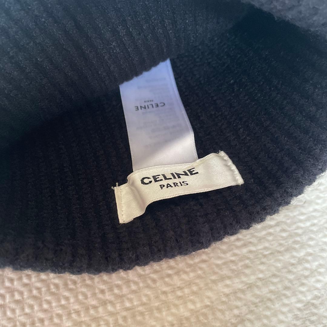 CELINE ブラック ニット帽