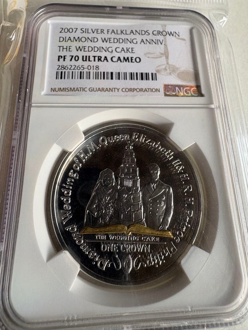 【銀貨保証】　NGC鑑定　PF70 最高鑑定　フォークランド諸島　記念銀貨
