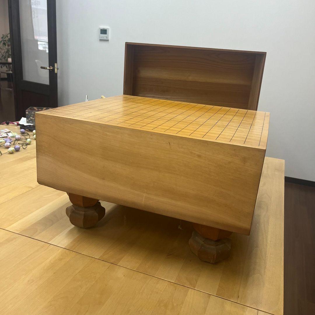 （国産）本榧碁盤 五寸 碁石・脚・ケース付