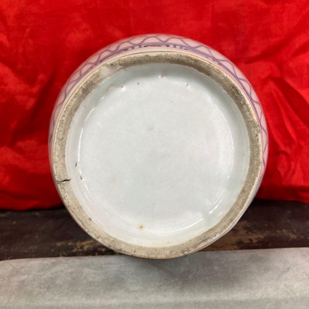 古伊万里　染付　壺　網目文