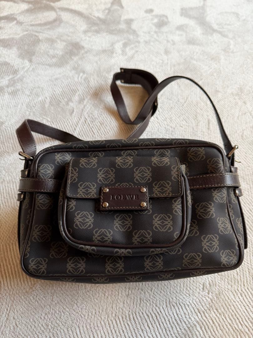 LOEWE ロエベ ヴィンテージ アナグラム キャンバス ショルダーバッグ