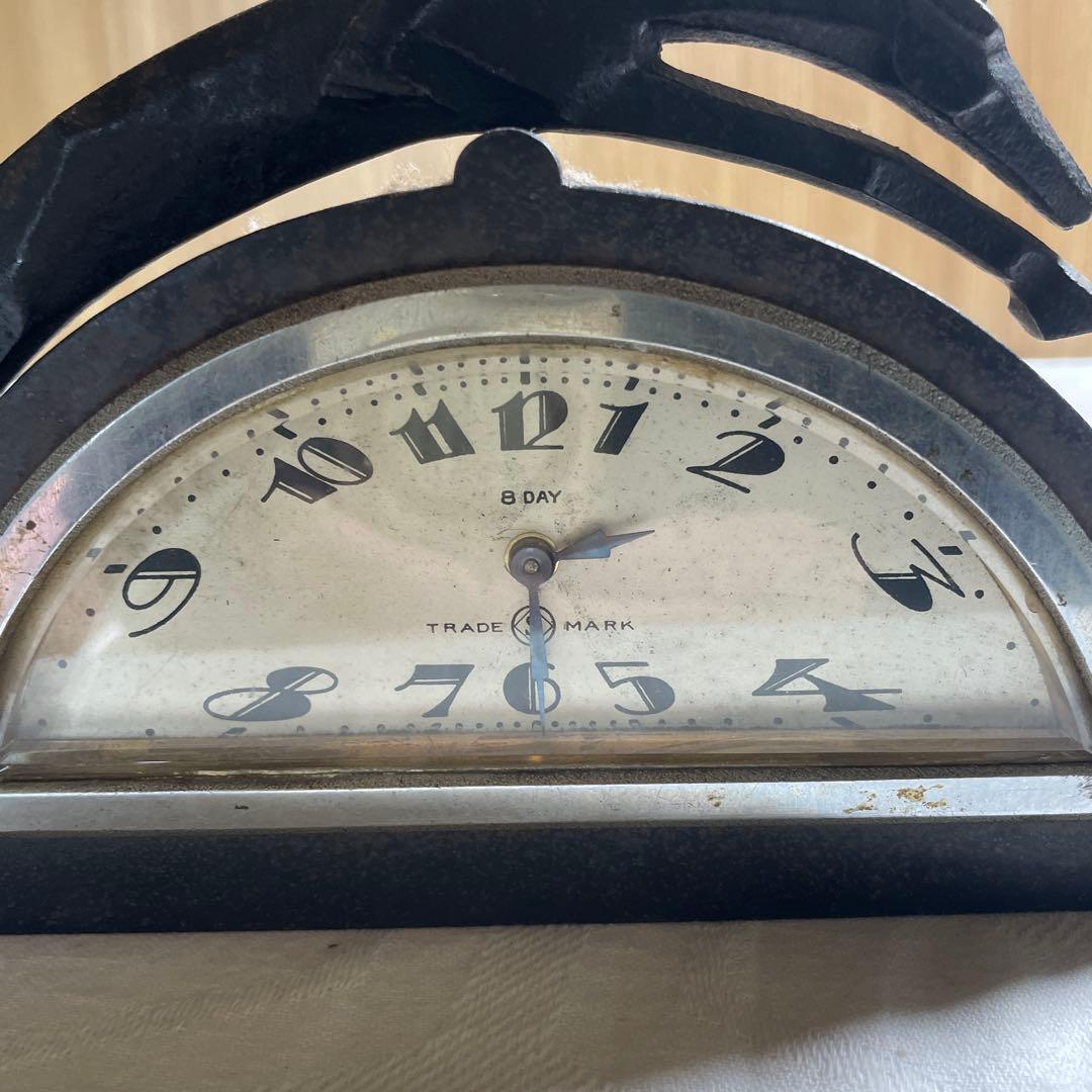 【ジャンク・不動品】精工舎 TRADE MARK 8 DAY 置時計 アールデコ