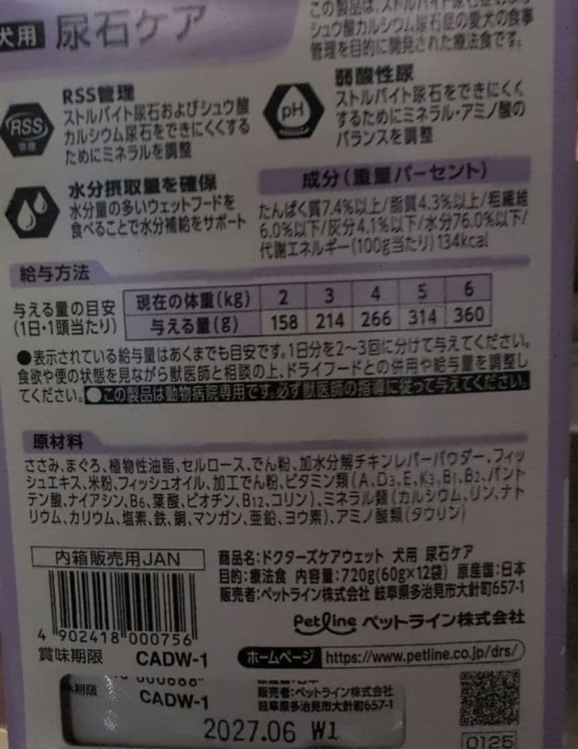 ドクターズケア 犬用尿石ケア 60g×48袋