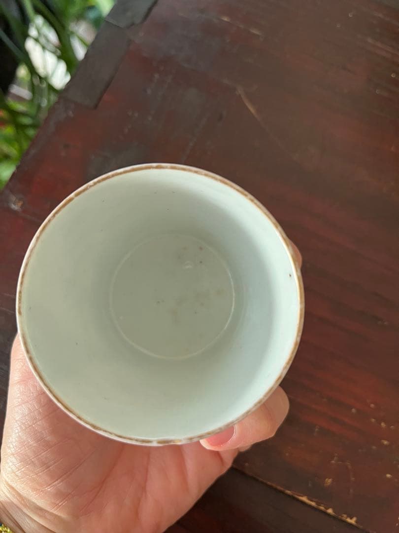 珍図　江戸中期　古伊万里　鮎水草流水そば猪口　蕎麦猪口　無傷　本掲載品　双魚