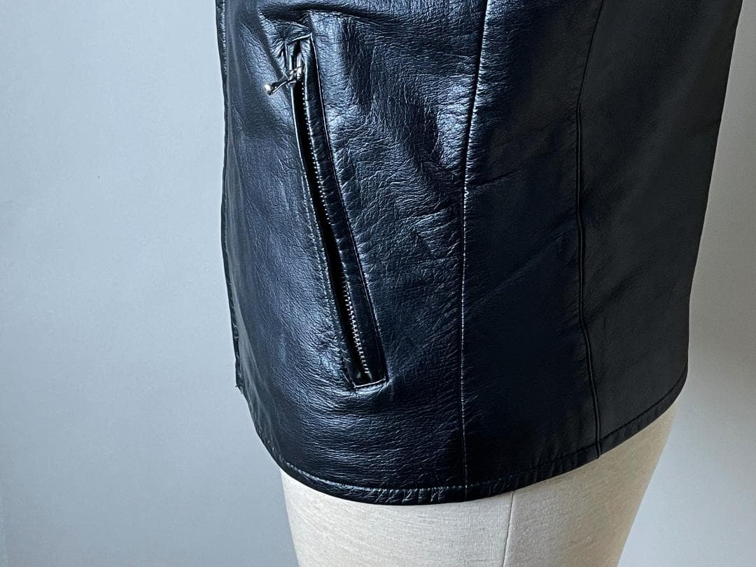 ★09AW 美品 LITHIUM HOMME シングル レザー ライダース 46