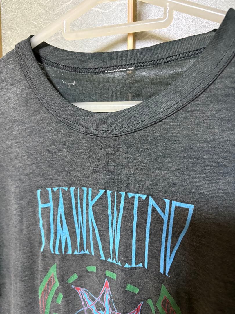 ヴィンテージ　HAWKWIND 1985UK TOUR Tシャツ　スミ黒￼