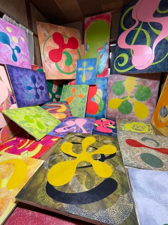 油絵　現代アート　Green 作者　あんどうまさひろ　油彩画