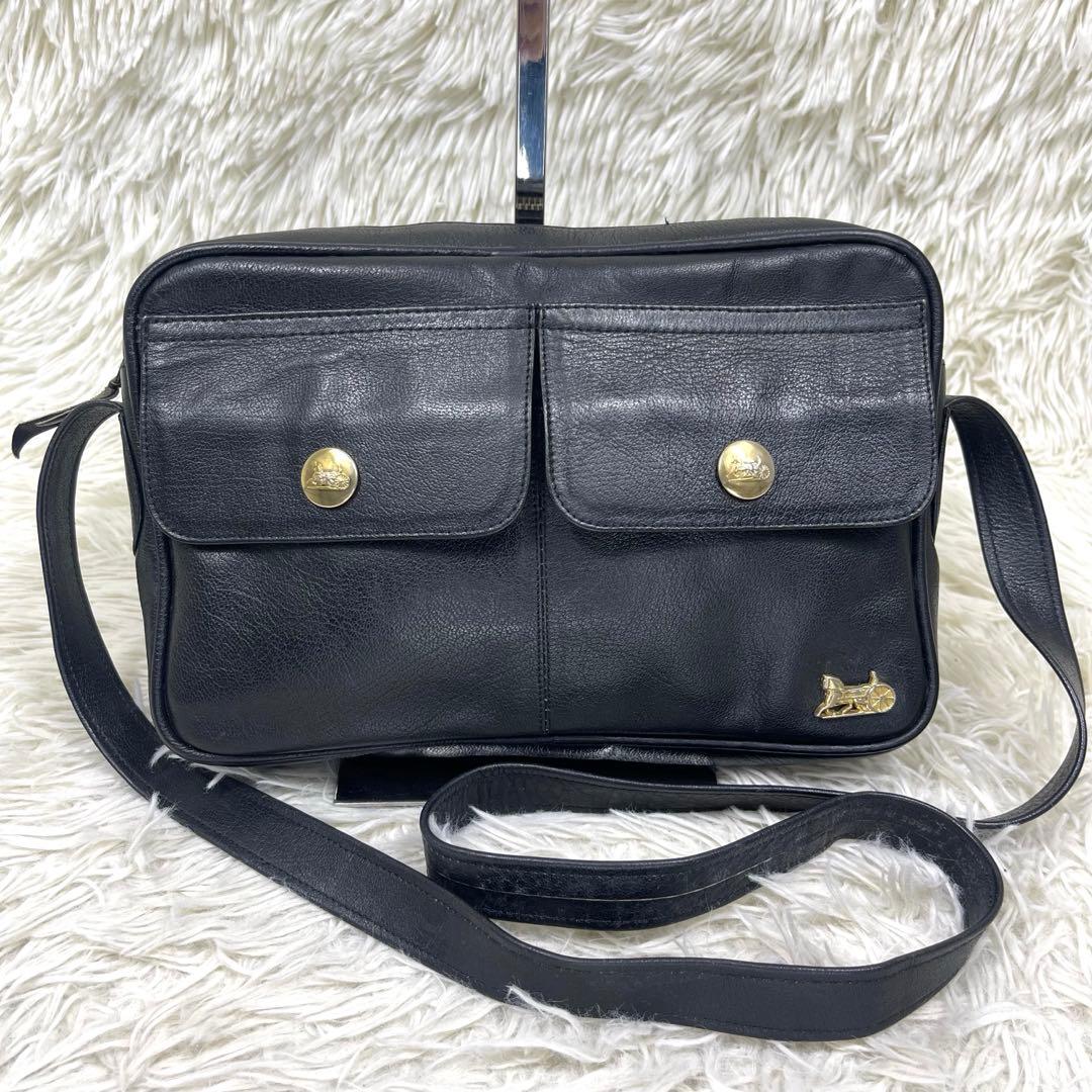 CELINE セリーヌ ショルダーバッグ　馬車金具 ヴィンテージ レザー