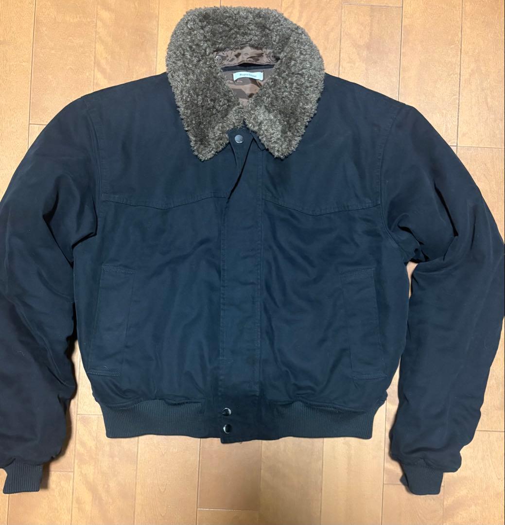 regen glanz 襟ボアブルゾン ブラック M