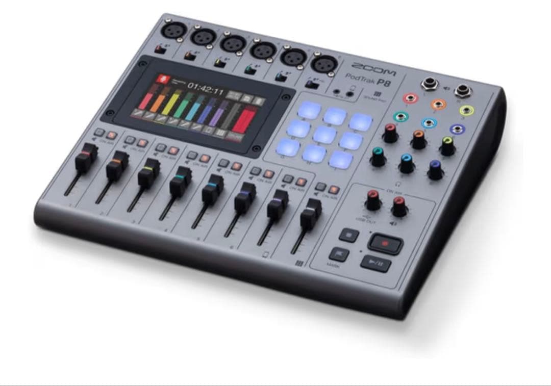 ZOOM ズーム P8 ポッドキャストレコーダー 6XLRマイク入力 ミックス