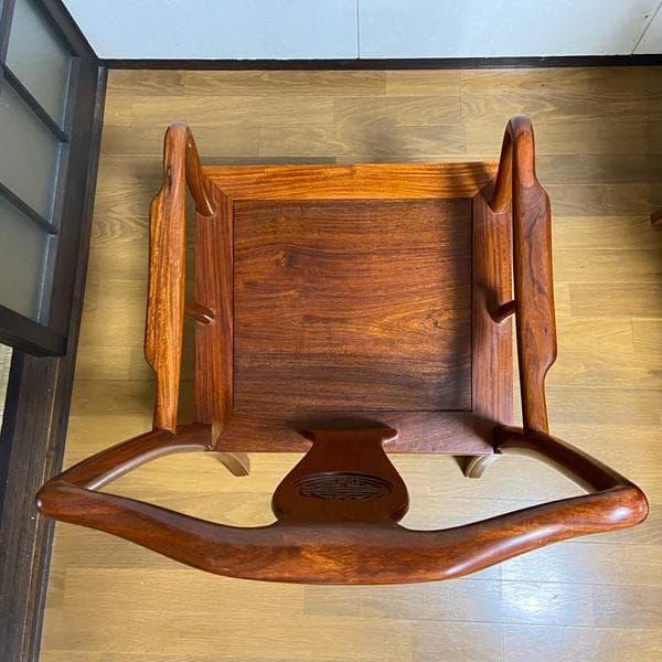 Y①高級 花梨？ 中国椅子 インテリア 家具 木製 アンティーク ひじ掛け 椅子