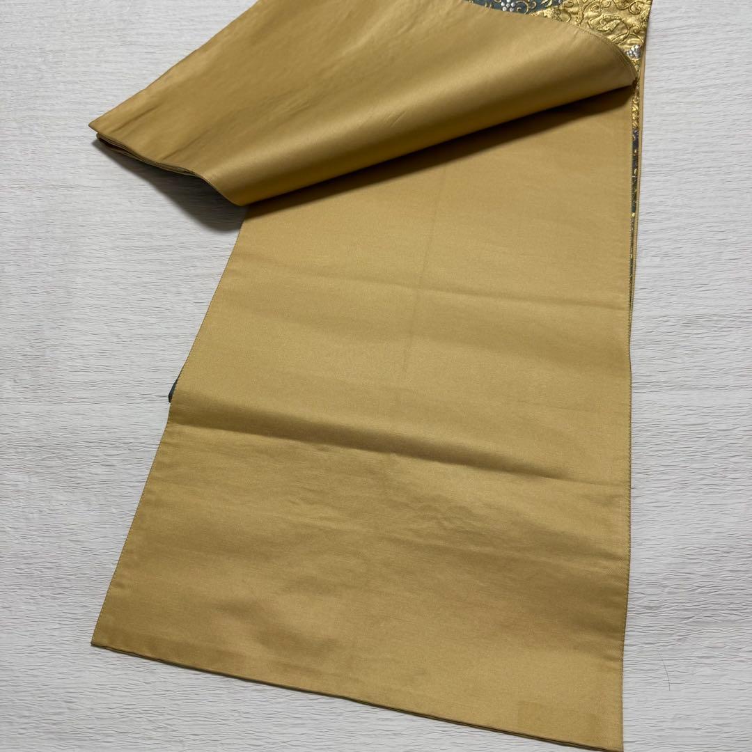 m-92 総刺繍　金駒刺繍　蘇州刺繍 鳥 花兎 金糸 袋帯 正絹