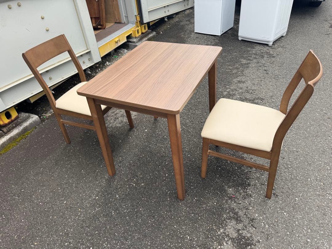 【ニトリ】天然木風ダイニングセット（テーブル＆チェア2脚）